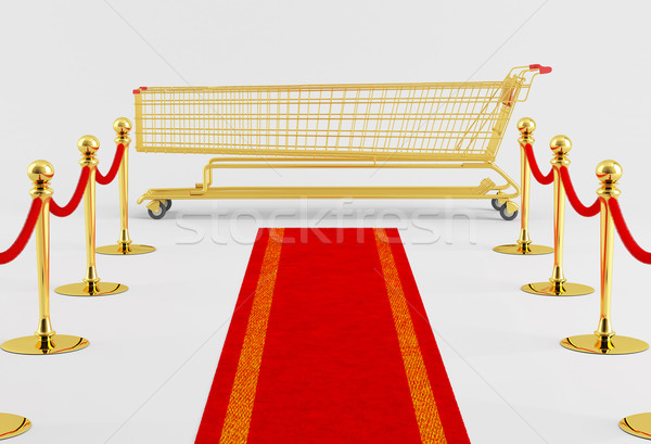 豪華 購物 紅地毯 長 購物車 業務 商業照片 © Saracin