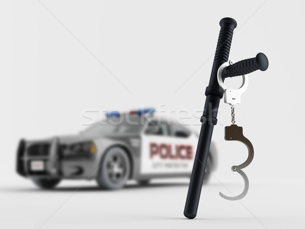 Polícia especial equipamento algemas carro metal Foto stock © Saracin