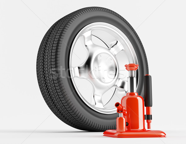 Kerék autó piros új fém szerszám Stock fotó © Saracin