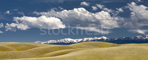 Citromsárga hullám gyönyörű hullámok dombok felhők Stock fotó © Saracin