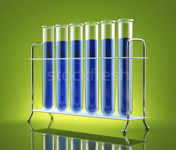 [[stock_photo]]: étude · chimie · test · bleu · liquide