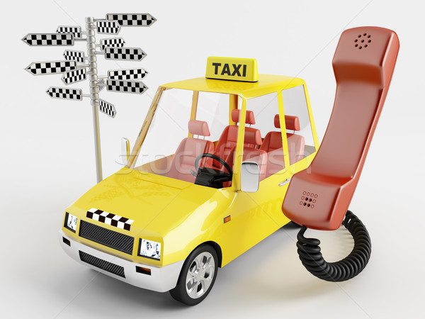 Taxi Mobilteil Richtung Zeichen Spielzeug schwarz Stock foto © Saracin