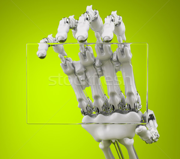Display Label Roboter Arm halten transparent Stock foto © Saracin