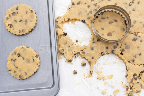 Chocolate chip cookies on a baking tray Stock photo © sarahdoow