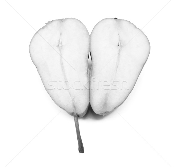 Stock photo: Conference pear sliced in half and laid open
