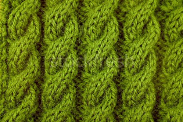 Closeup of green cable knitting stitch Stock photo © sarahdoow