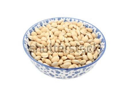 Flageolet beans in a blue and white china bowl Stock photo © sarahdoow