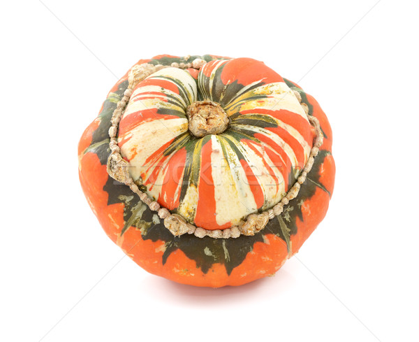 Stock photo: Orange, white and green Turks Turban squash