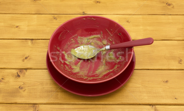 Empty soup bowl with remainder of soup Stock photo © sarahdoow