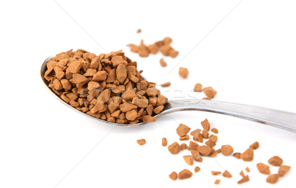 Closeup of a teaspoon of instant coffee granules Stock photo © sarahdoow