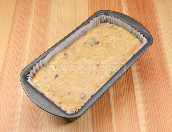 Banana bread batter in a loaf tin Stock photo © sarahdoow