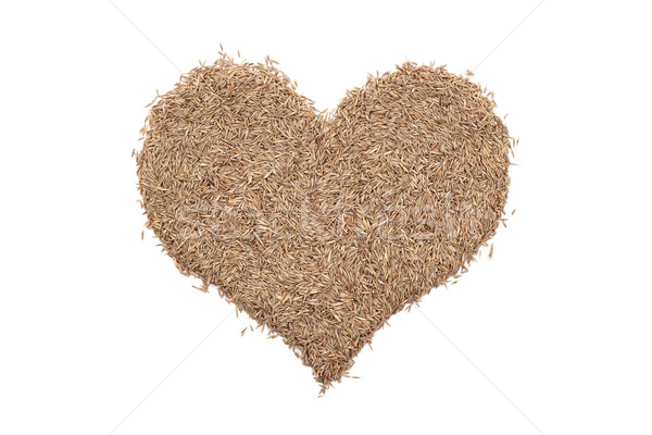 [[stock_photo]]: Herbe · semences · forme · de · coeur · isolé · blanche · semences