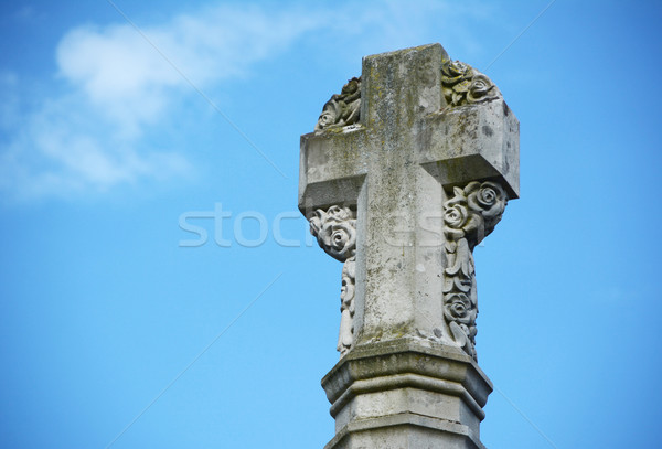 Stone cross war memorial outside Winchester Cathedral Stock photo © sarahdoow