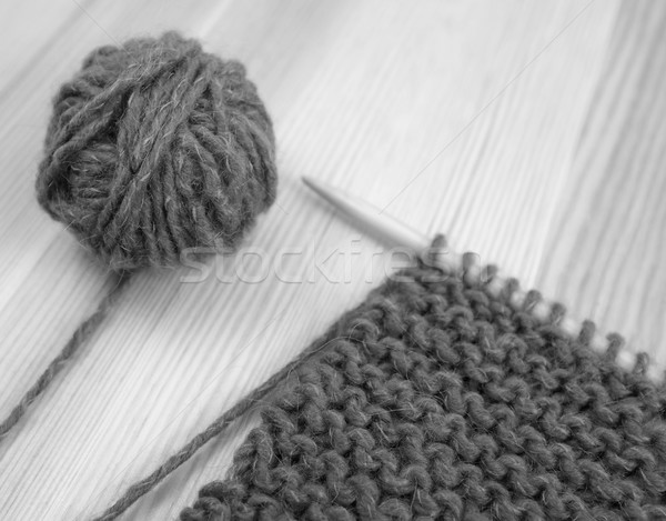 Közelkép harisnyakötő öltés köt gyapjú tű Stock fotó © sarahdoow