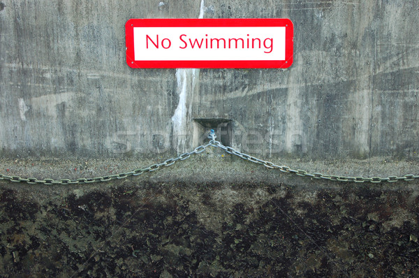 Zdjęcia stock: Nie · pływanie · podpisania · kanał · ściany · konkretnych