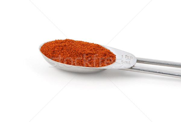 кайенский перец металл чайная ложка изолированный белый красный Сток-фото © sarahdoow