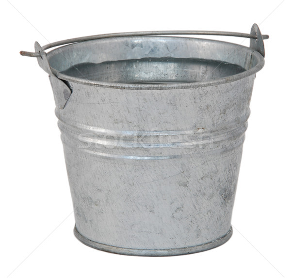 água doce miniatura metal balde isolado branco Foto stock © sarahdoow