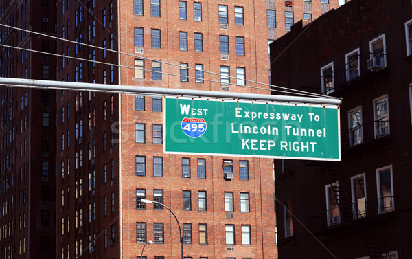 Street sign for West 495 Expressway to Lincoln Tunnel Stock photo © sarahdoow