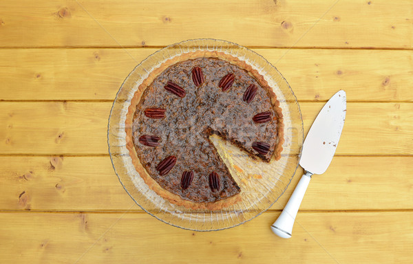 Slice removed from a pecan pie Stock photo © sarahdoow