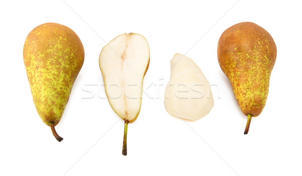 Conference pears - whole, halved and peeled Stock photo © sarahdoow