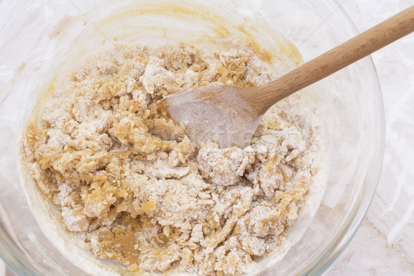 Stirring dough to make peanut butter cookies Stock photo © sarahdoow
