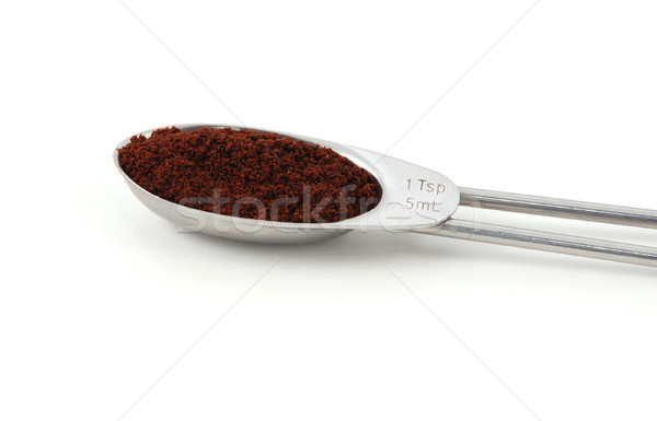 Terreno metal colher de chá isolado branco Foto stock © sarahdoow