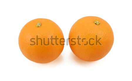 Zwei ganze voll Orangen isoliert weiß Stock foto © sarahdoow