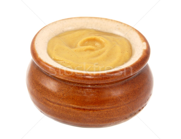 Dijon mustard served in a small ceramic pot Stock photo © sarahdoow