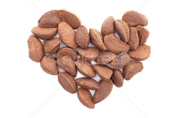 Brazil nuts in a heart shape Stock photo © sarahdoow