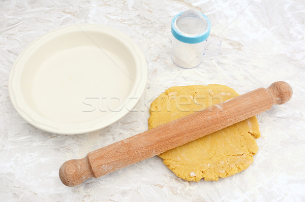 Ki sütemény pite liszt edény konyhapult Stock fotó © sarahdoow