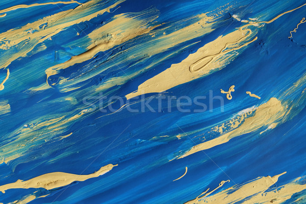 Abstract blue and yellow paint smears  Stock photo © sarahdoow