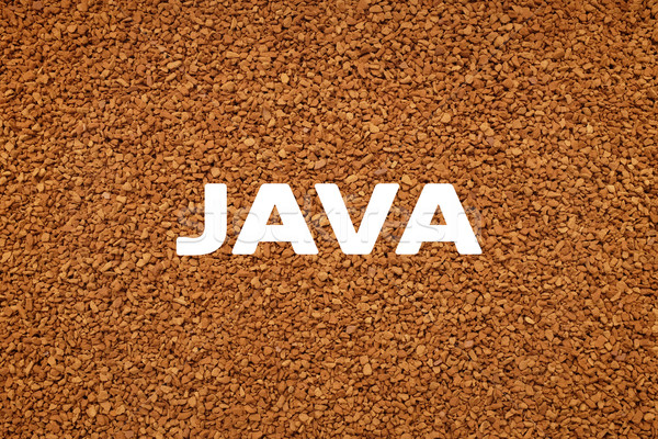 JAVA text over background of instant coffee granules Stock photo © sarahdoow