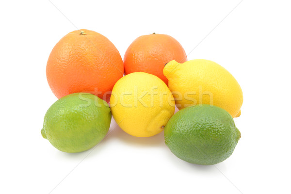 Sei frutti limoni arance isolato Foto d'archivio © sarahdoow