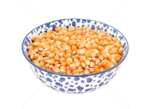 Popcorn maize in a blue and white china bowl Stock photo © sarahdoow