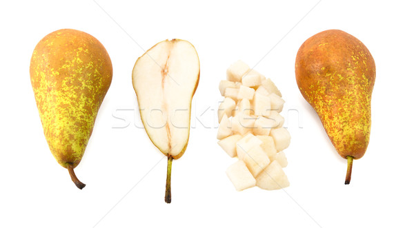 Conference pears - whole, halved and diced Stock photo © sarahdoow