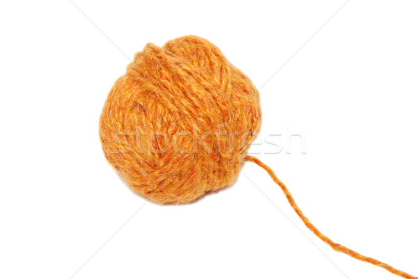 Stock photo: Ball of orange wool