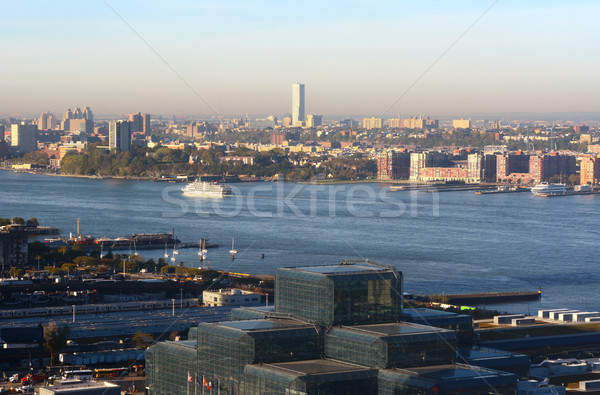 Ansicht manhattan New Jersey New York City wenig Fähre Stock foto © sarahdoow