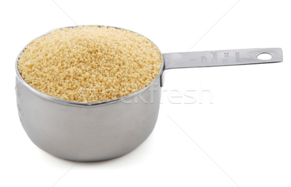 Cous cous presented in an American metal cup measure Stock photo © sarahdoow