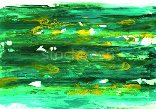 Verde acril vopsea alb hârtie galben Imagine de stoc © sarahdoow