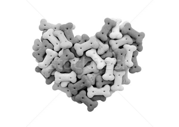 Mixed dried dog biscuits in a heart shape Stock photo © sarahdoow