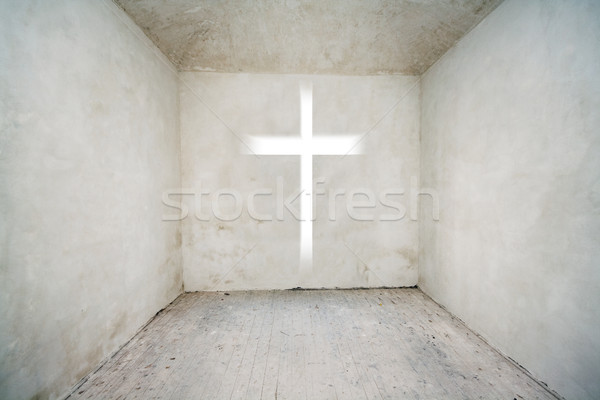 крест пустой комнате Иисус комнату религии религиозных Сток-фото © Sarkao