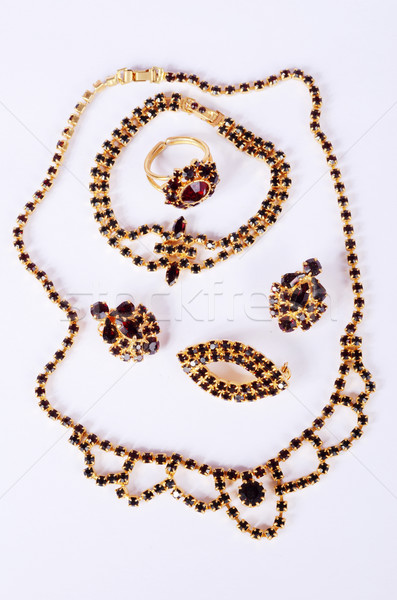 Tcheco jóias conjunto ouro vintage antigo Foto stock © Sarkao