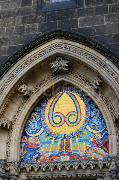 Stock foto: Kirche · Prag · Kunst · blau · Farbe · Engel