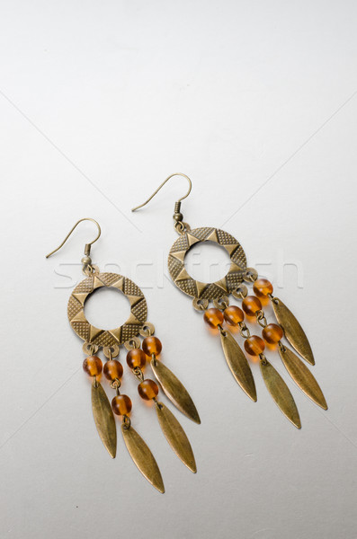 Hecho a mano pendientes moda oro joya Foto stock © Sarkao