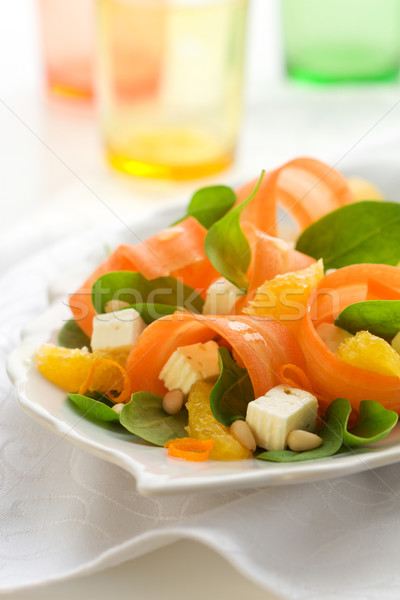 Carotte salade épinards feta orange fromages [[stock_photo]] © sarsmis