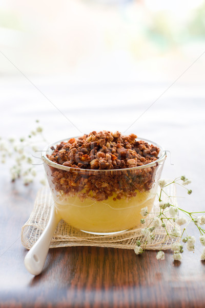 pear crumble with chocolate and almonds Stock photo © sarsmis