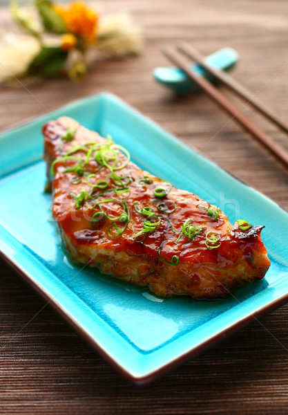 Foto d'archivio: Salmone · teriyaki · salsa · alimentare