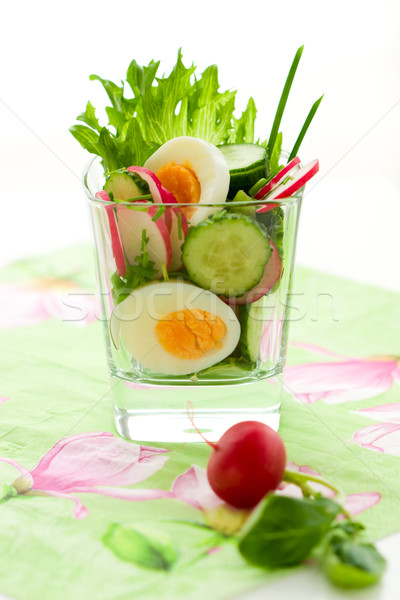 весны Салат продовольствие природы яйцо зеленый Сток-фото © sarsmis