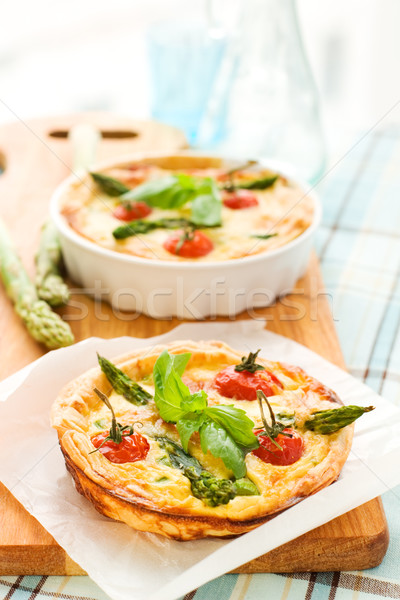 Foto stock: Tomate · espárragos · mini · cereza · verde · alimentos