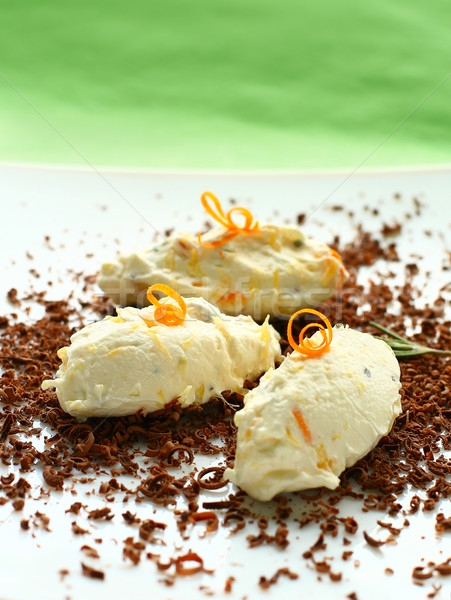 Deser mascarpone krem pomarańczowy czekolady owoców Zdjęcia stock © sarsmis